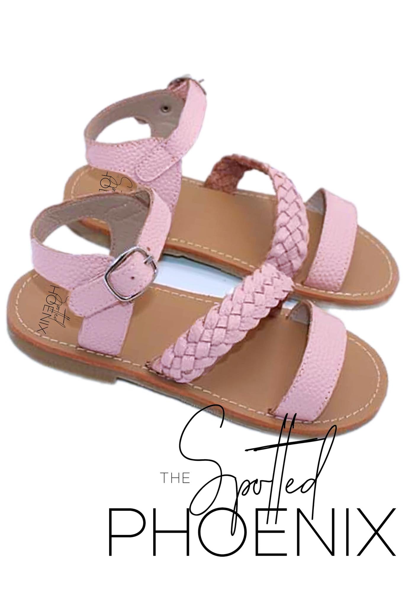 [Light Pink] Slanted Braid Sandals