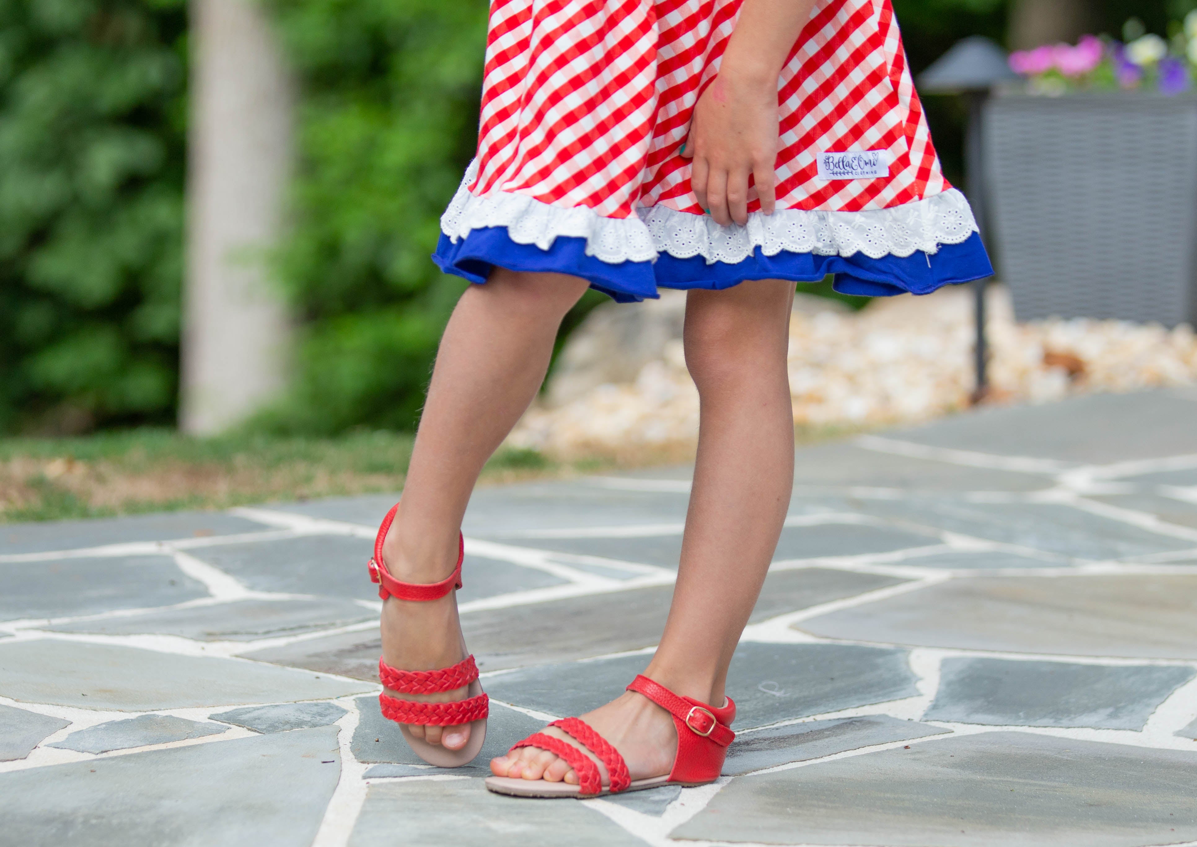 [Red] Double Braid Sandals