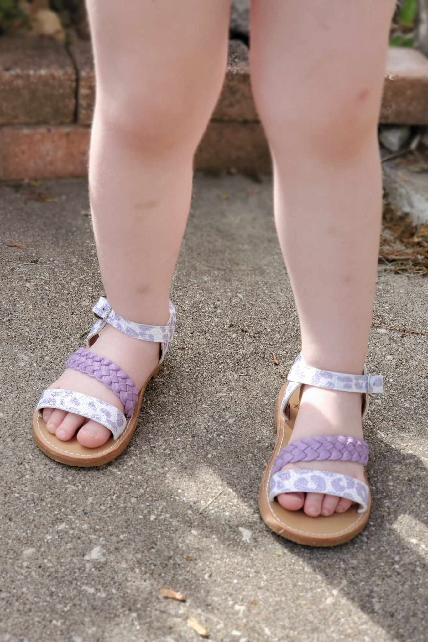[Lavender w/ Leopard] Slanted Braid Sandals
