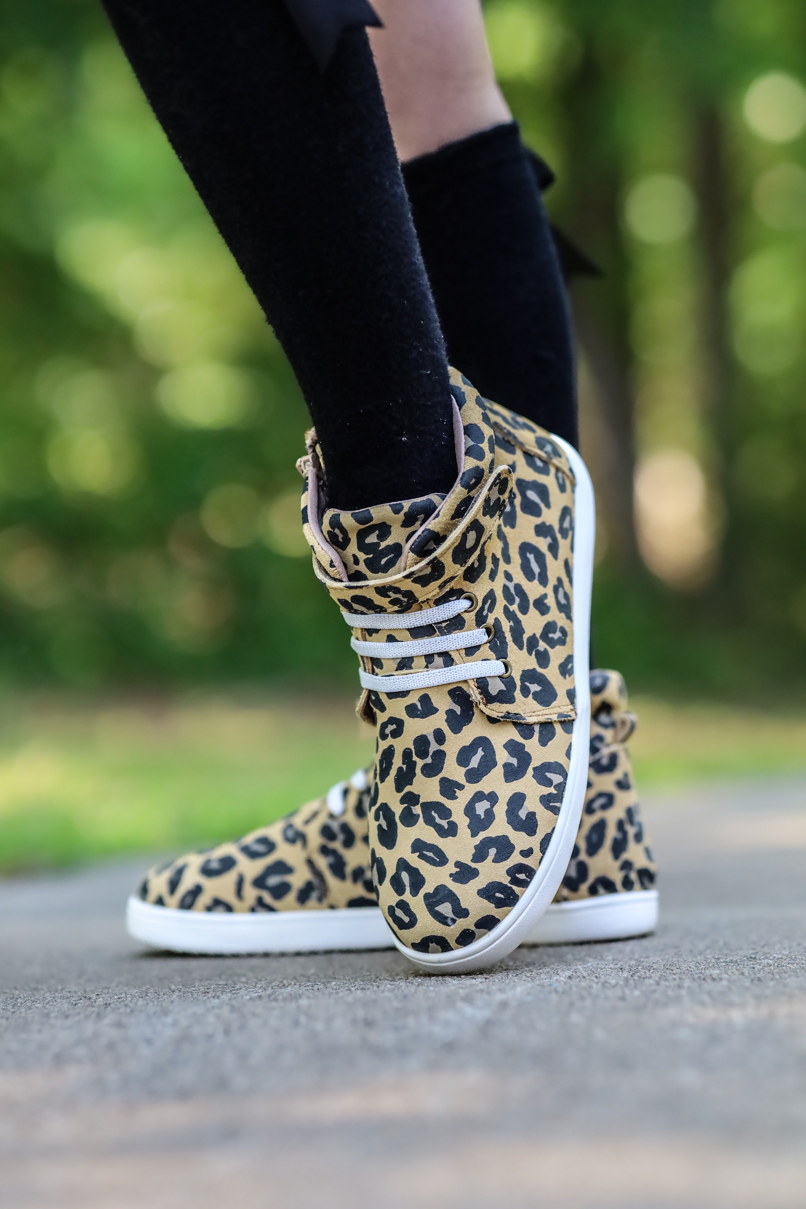 [Leopard] High Top Tennies