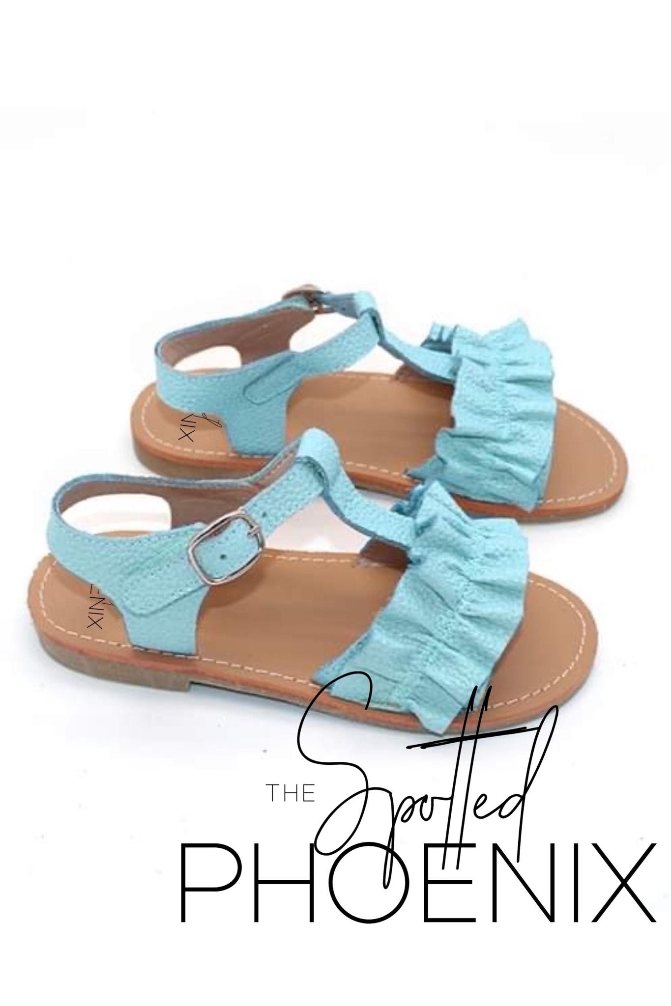 [Light Turquoise] Ruffle Strap Sandals