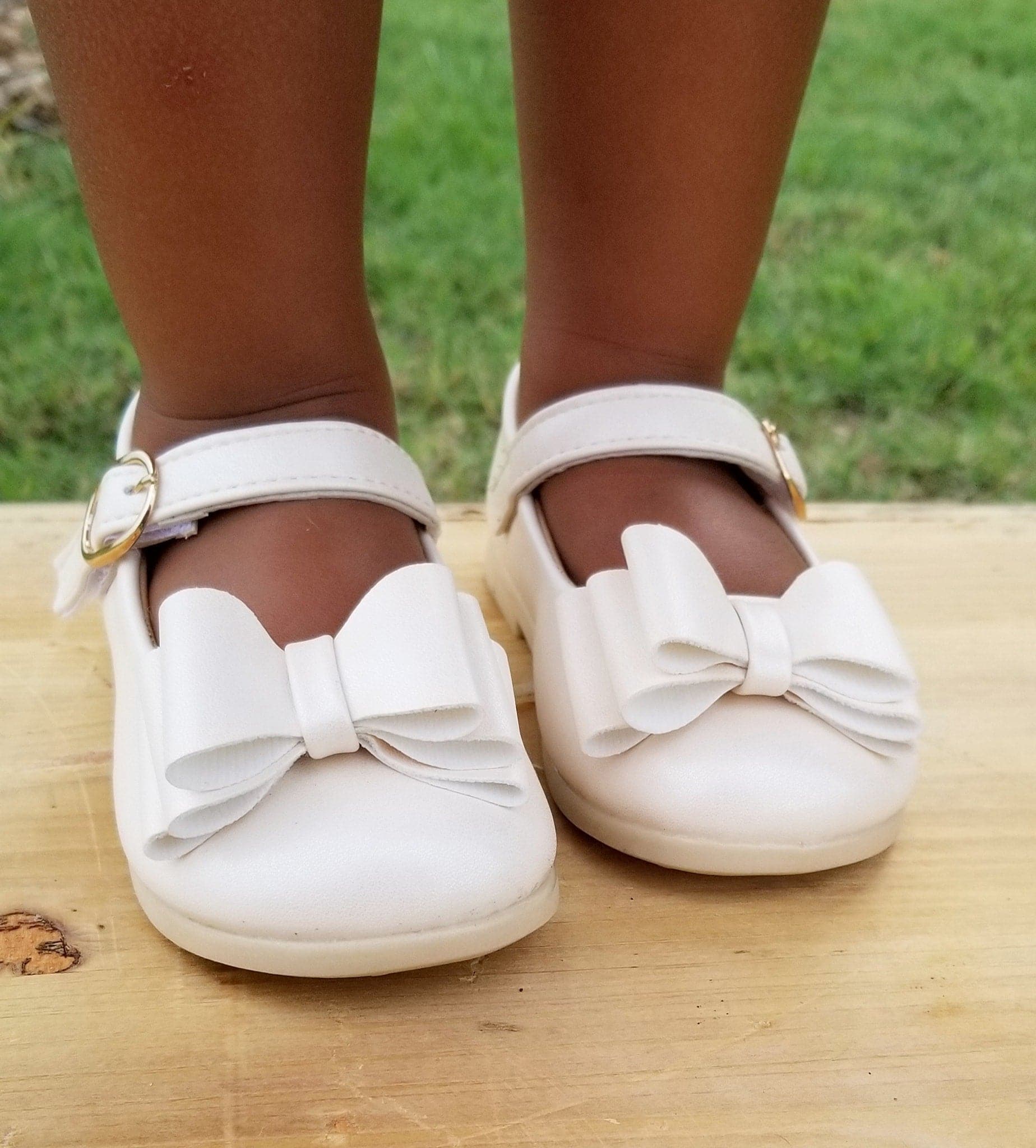 [Beige Shimmer] Bow Shoes