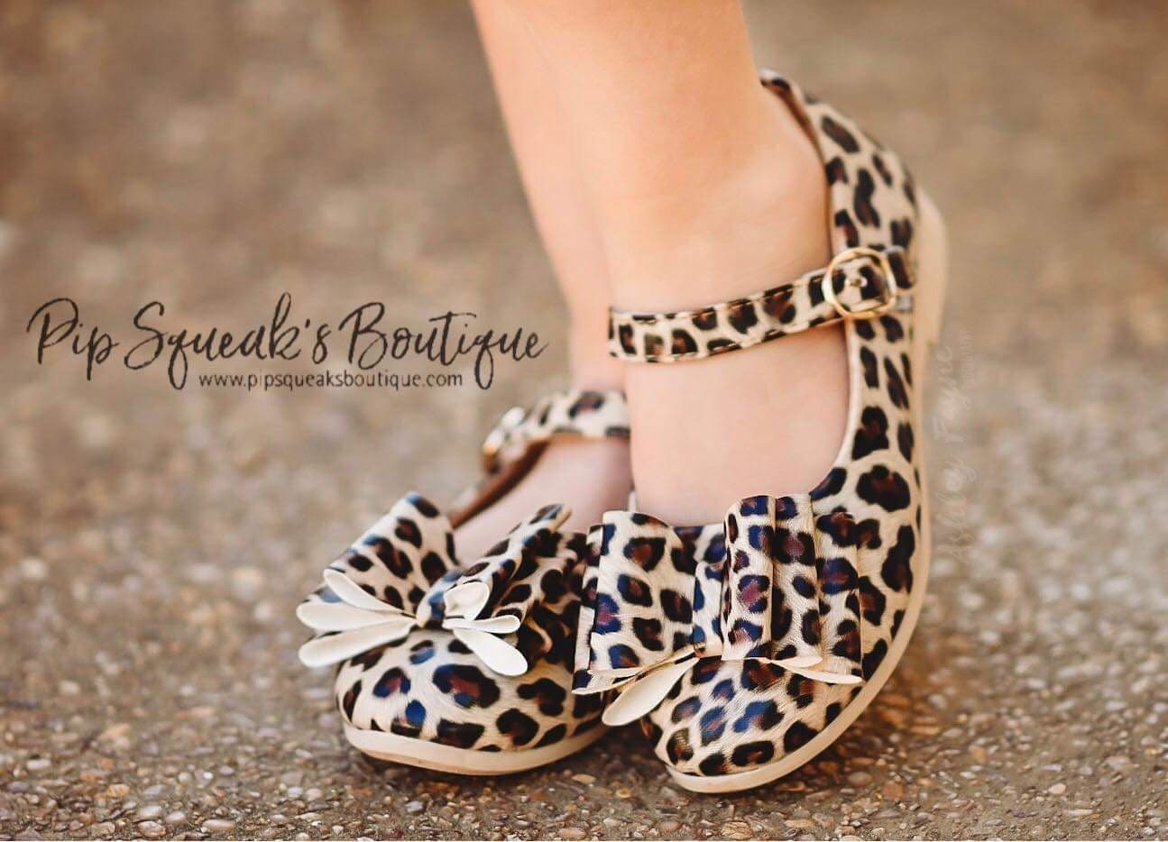 [Light Leopard] Bow Shoes