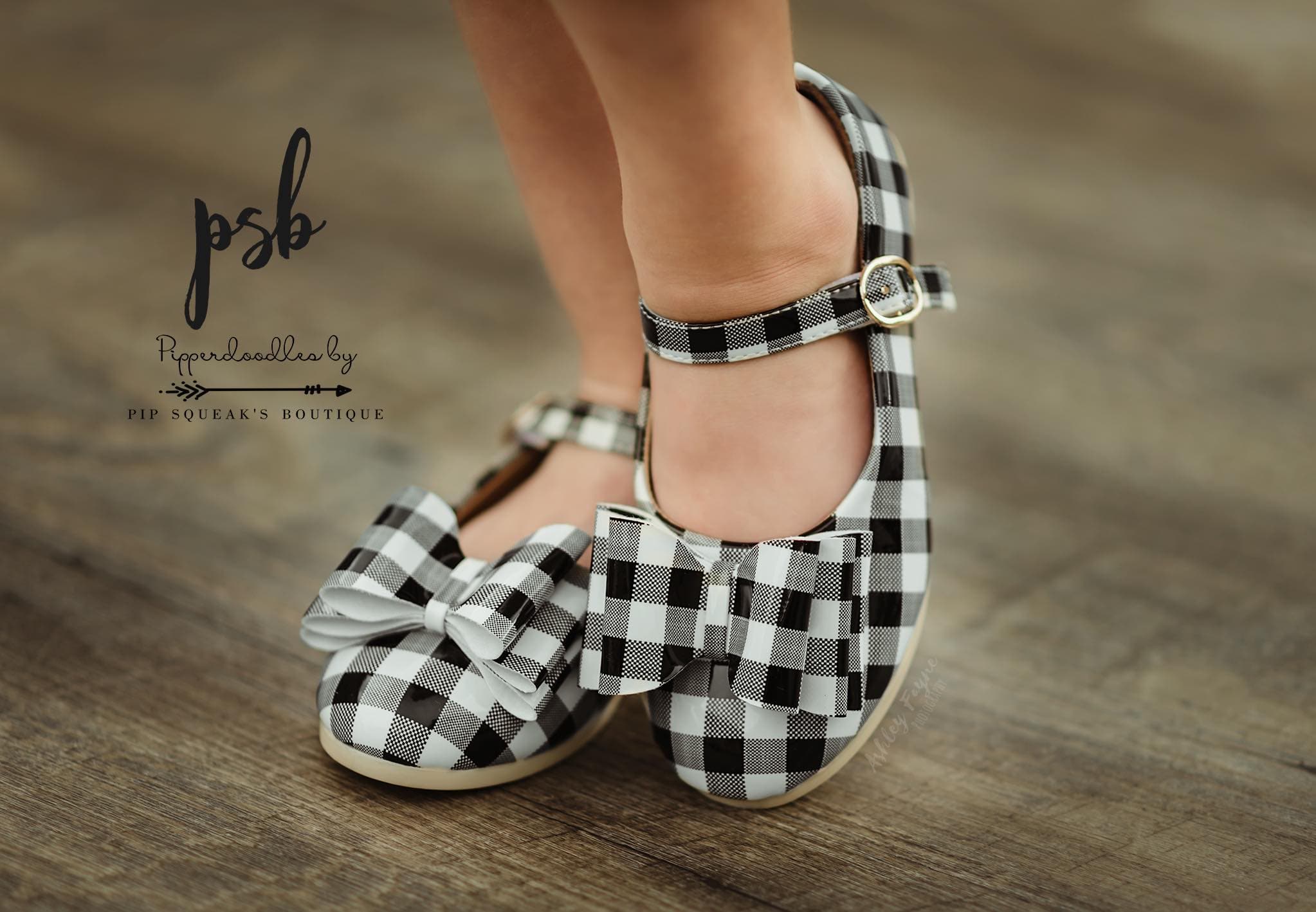 [White Buffalo Plaid] Bow Shoes