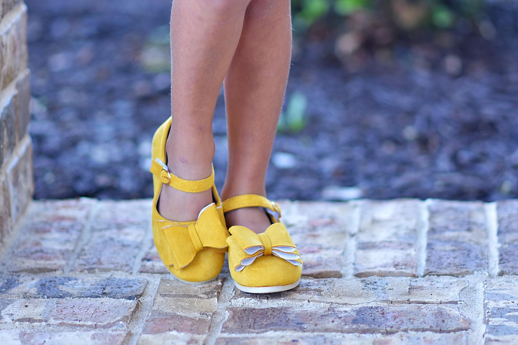 [Mustard Suede] Bow Shoes