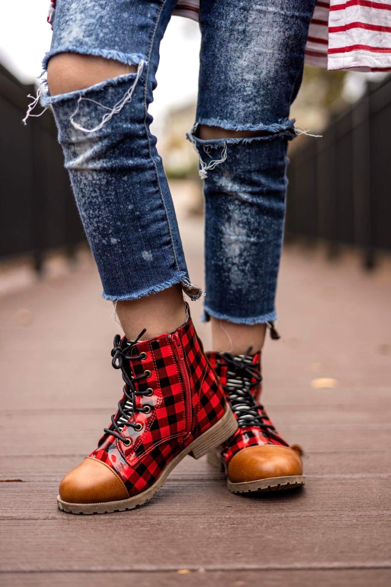 [Buffalo Plaid + Camel] Boots