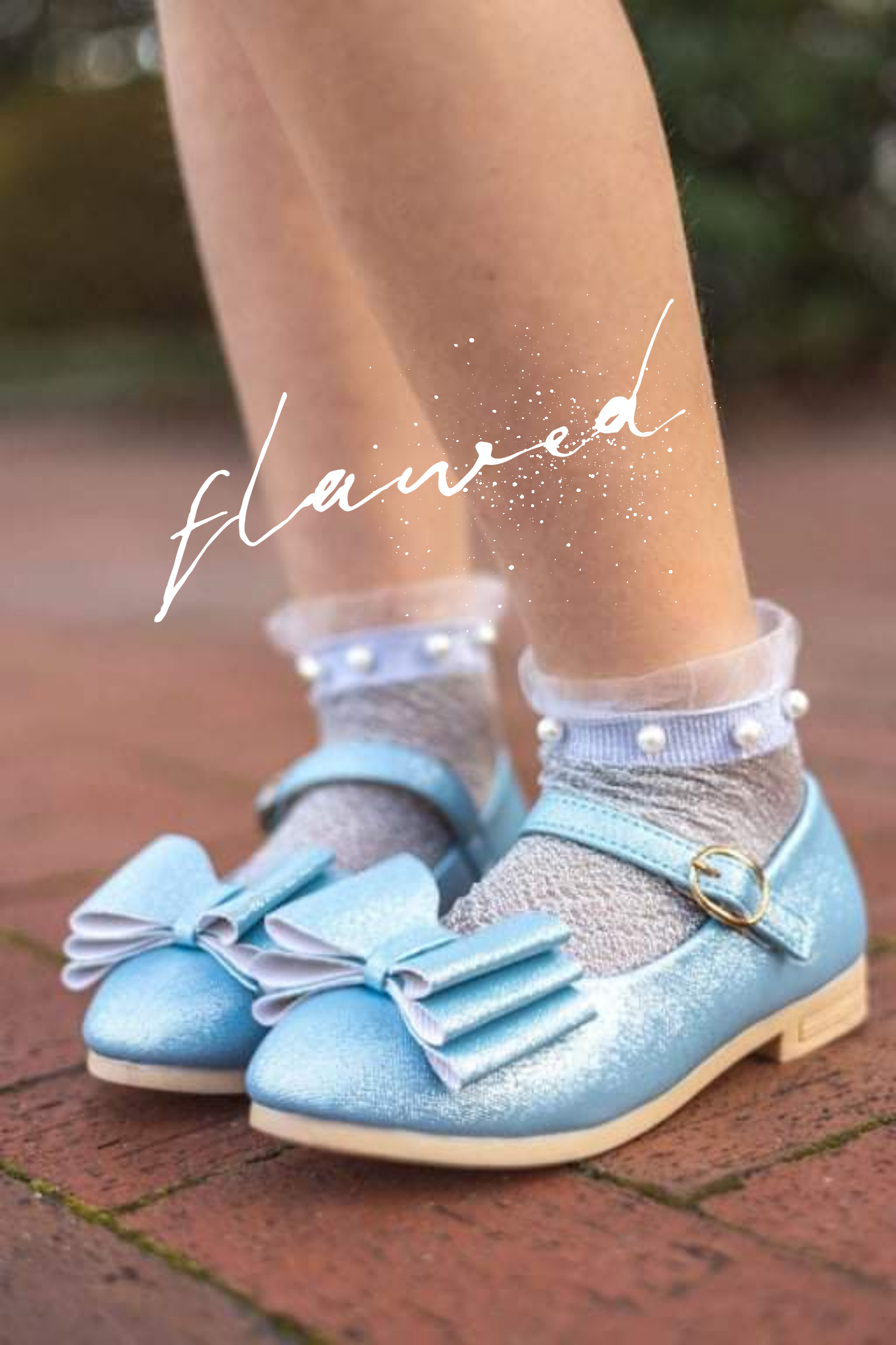 [Light Blue Shimmer] FLAWED Bow Shoes