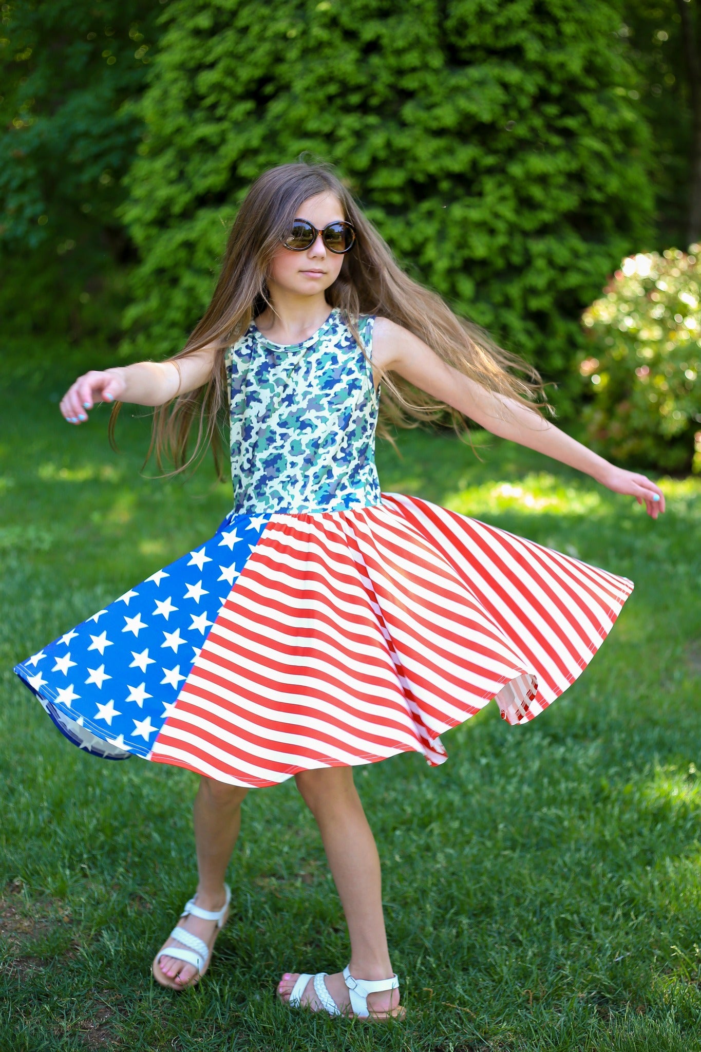 [Camo + Stripes] Twirl Dress