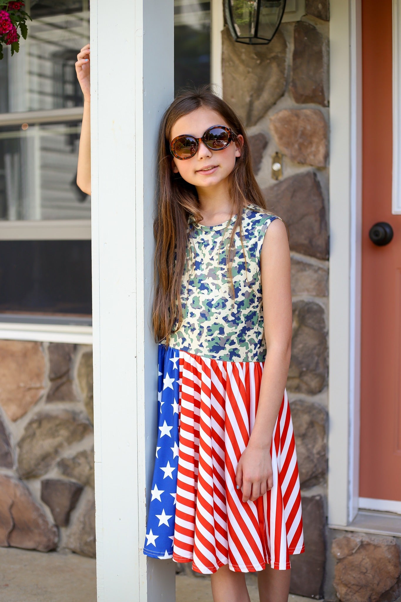 [Camo + Stripes] Twirl Dress