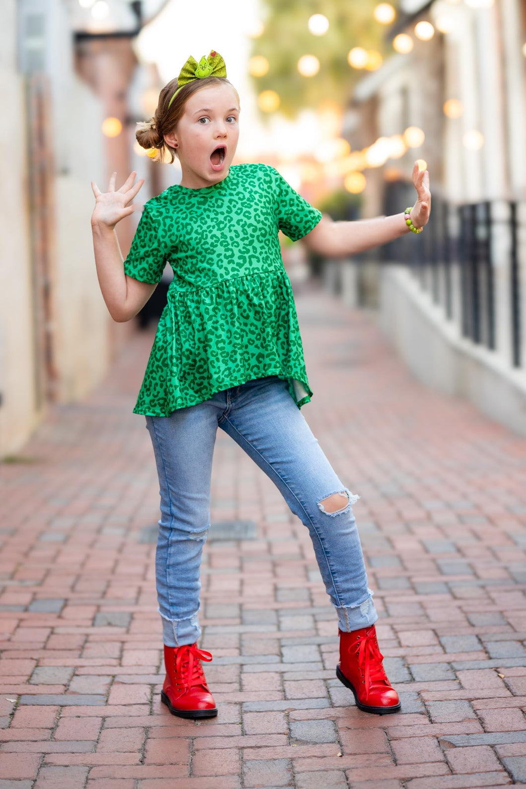 [Green Leopard] Peplum