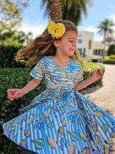 Load image into Gallery viewer, [Oh, The Places You&#39;ll Go] Teal Stripe Twirl Dress
