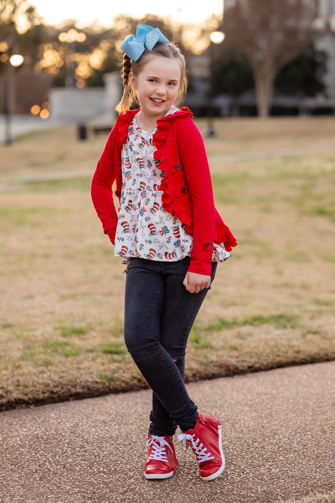 [Red] High Low Ruffle Cardi