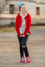 Load image into Gallery viewer, [Red] High Low Ruffle Cardi
