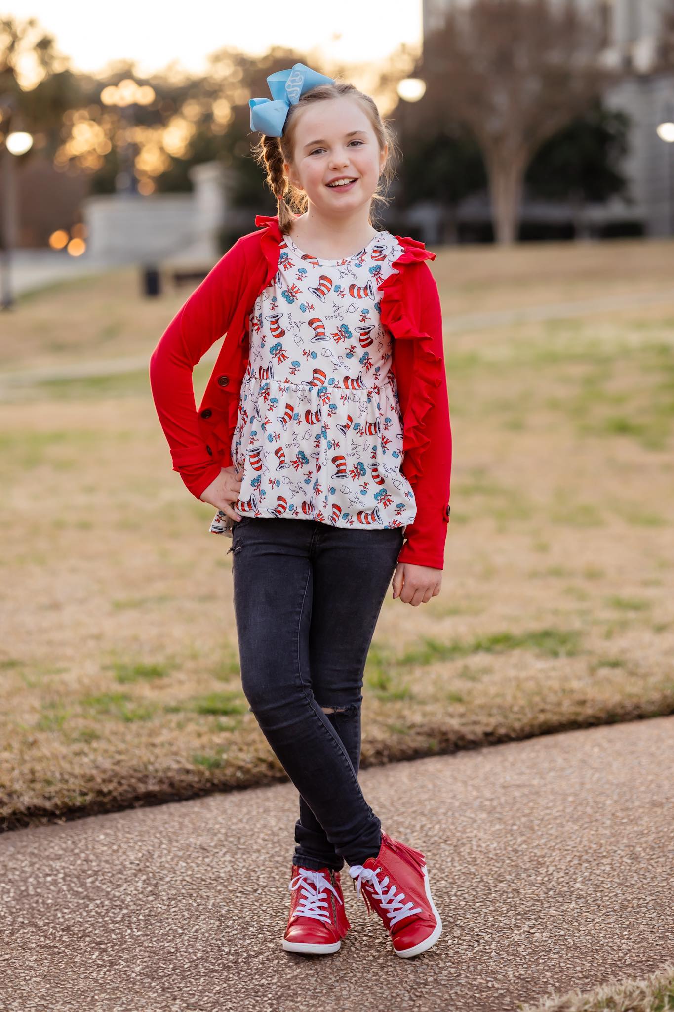 [Red] High Low Ruffle Cardi