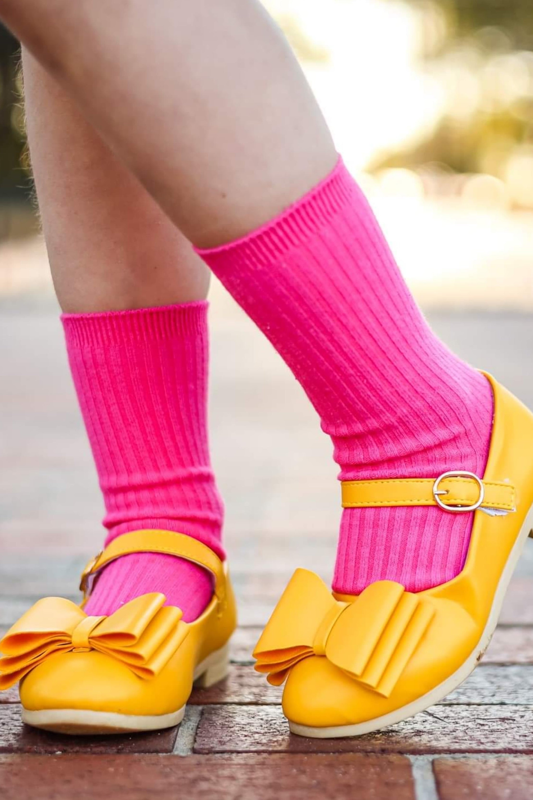 [Magenta Pink] Colored Tall Socks