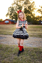 Load image into Gallery viewer, [Black + White Stripe] LOVED Twirl Dress Toddler
