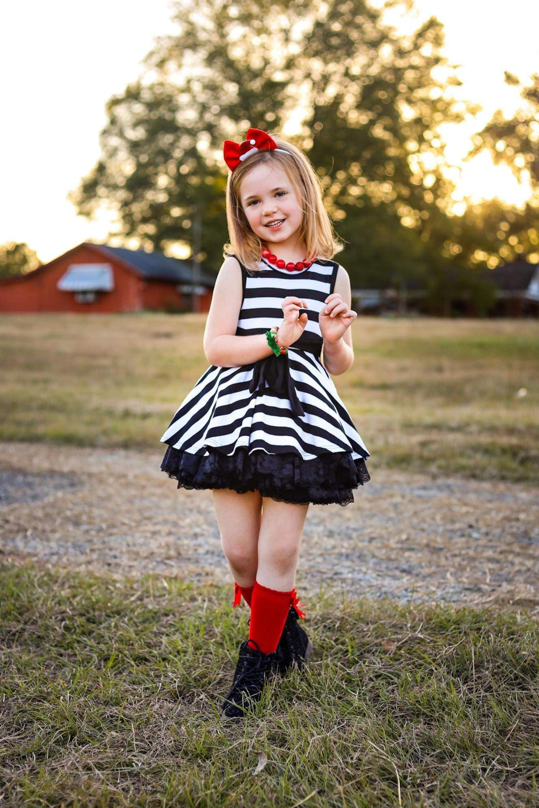 [Black + White Stripe] LOVED Twirl Dress Toddler
