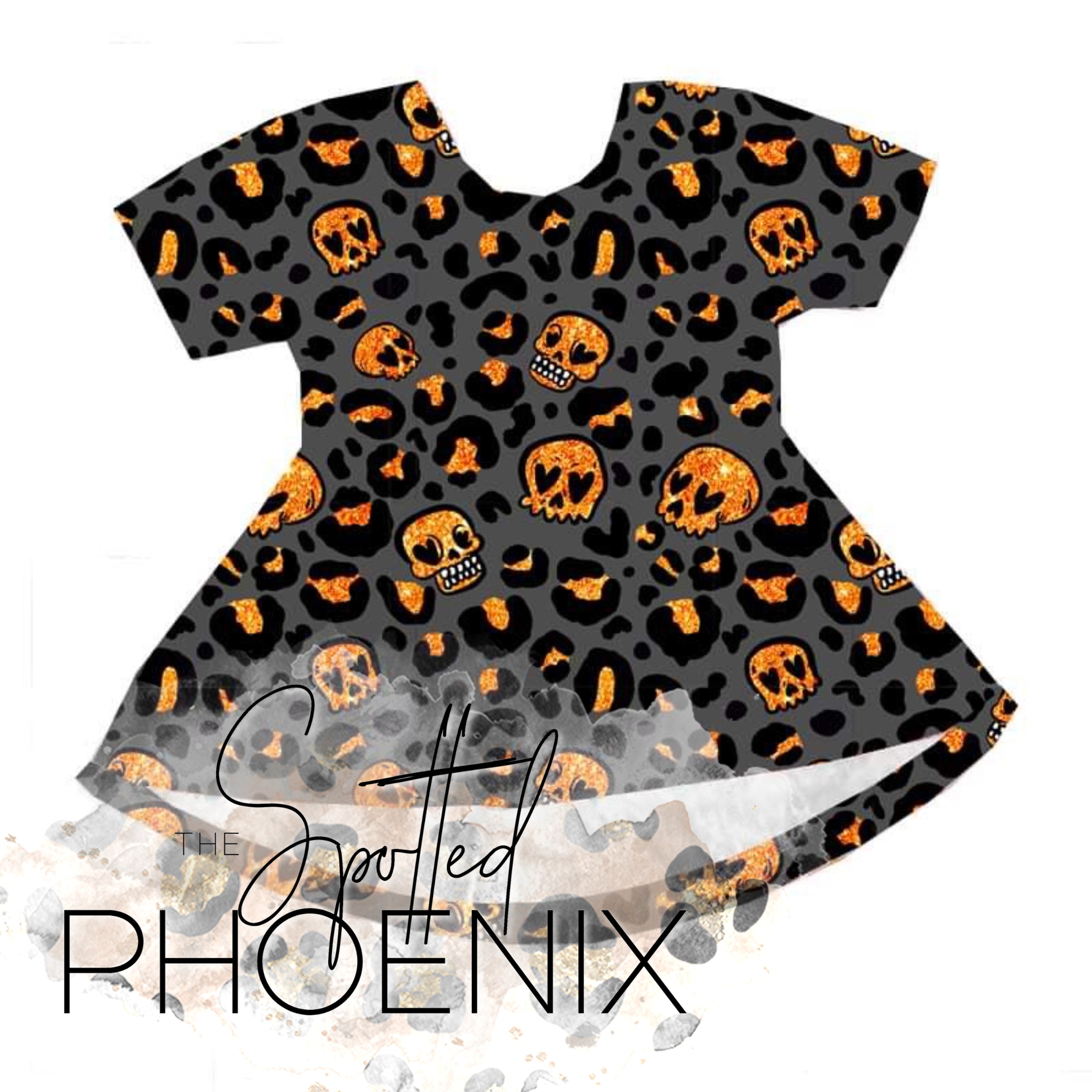 [Glitzy Skulls] Peplum