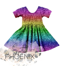 Load image into Gallery viewer, [Rainbow Stripes] Dress w/ Faux Glitter
