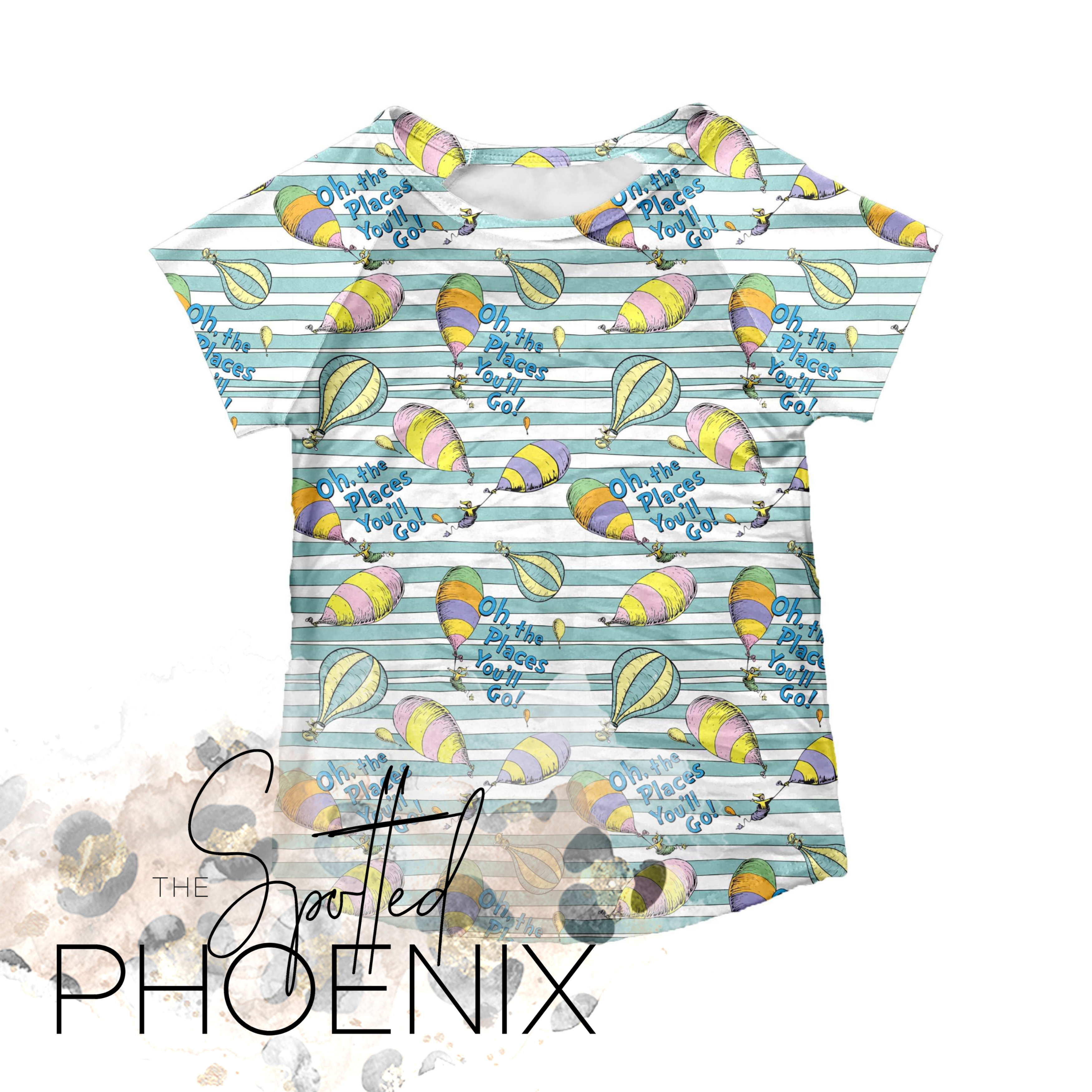 [Oh, The Places You'll Go] Teal Stripe Raglan