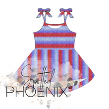 Load image into Gallery viewer, [Striped Sparkles] Peplum w/ Tie Straps + Faux Glitter
