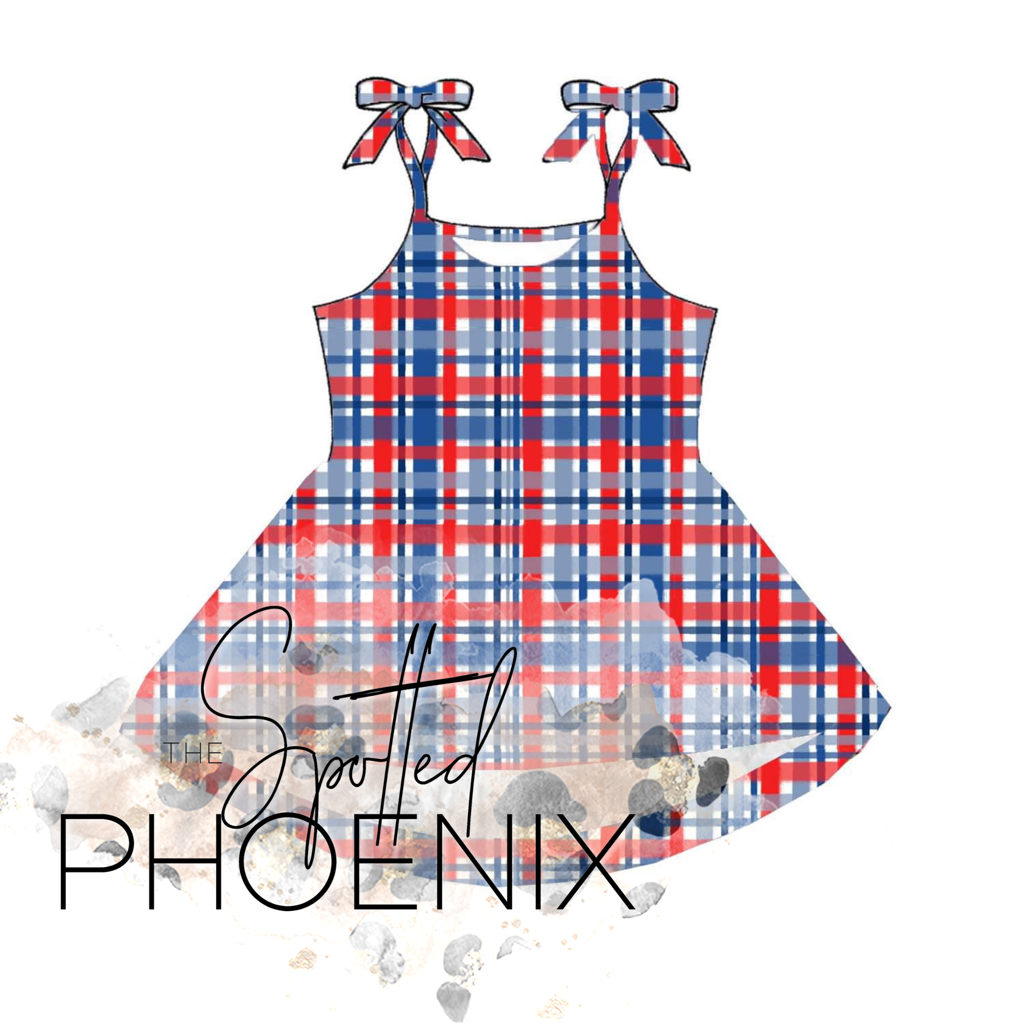 [American Plaid] Peplum w/ Tie Straps