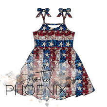 Load image into Gallery viewer, [American Dream] Dress w/ Tie Straps + Faux Sequins
