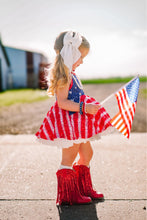 Load image into Gallery viewer, [Diamonds in the Sky] Faux Glitter LOVED Twirl Dress 12T
