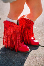 Load image into Gallery viewer, [Red Glitter] Fringe Cowboy Boots
