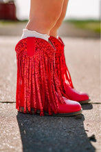 Load image into Gallery viewer, [Red Glitter] Fringe Cowboy Boots
