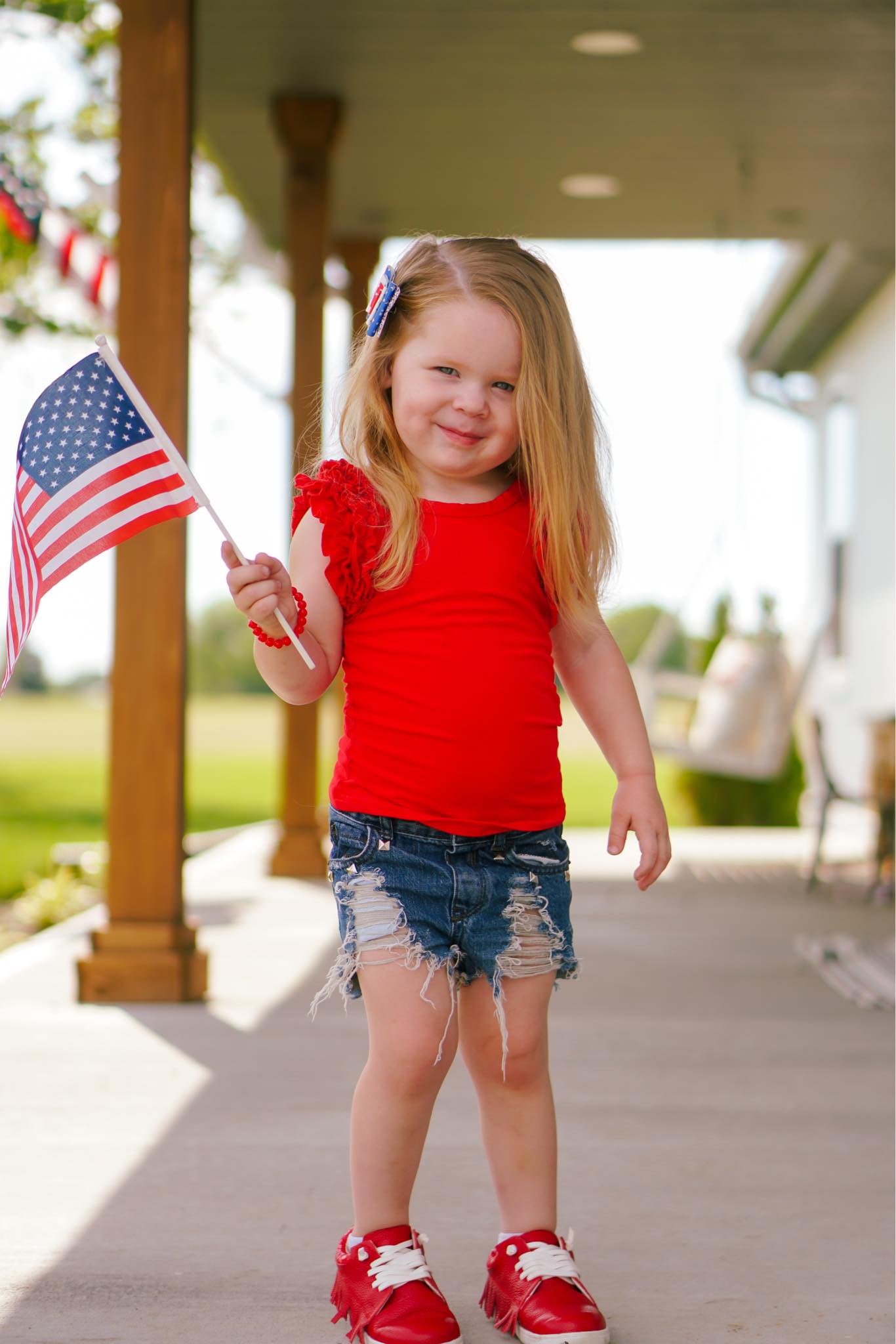 [Solid Red] Ruffle Tank