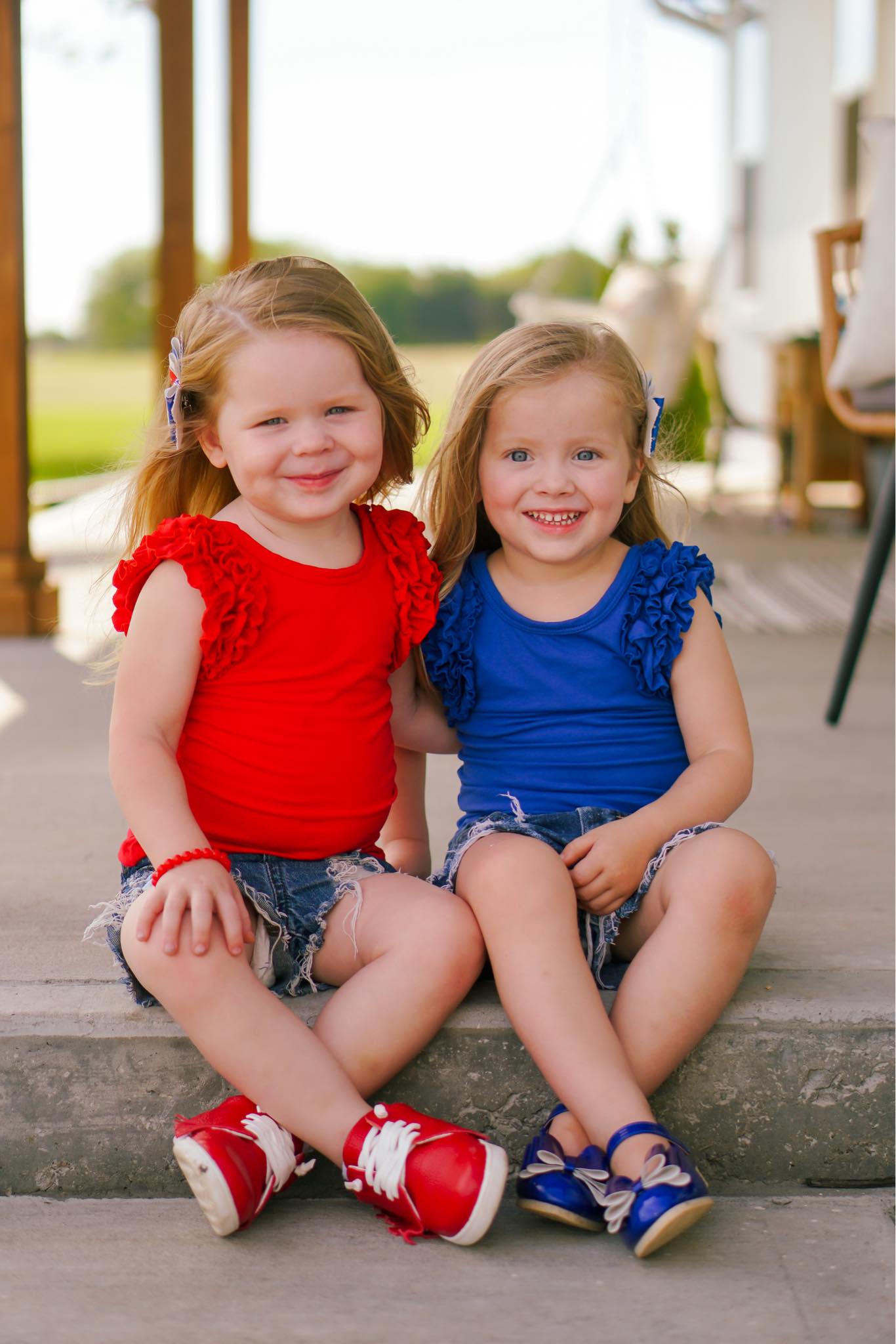 [Solid Red] Ruffle Tank