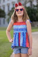 Load image into Gallery viewer, [Striped Sparkles] Peplum w/ Tie Straps + Faux Glitter
