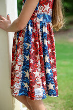 Load image into Gallery viewer, [American Dream] Dress w/ Tie Straps + Faux Sequins
