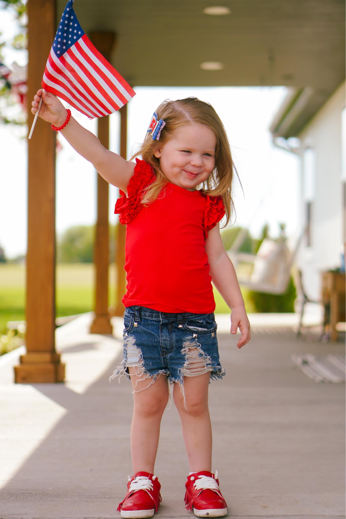 [Solid Red] Ruffle Tank