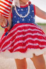 Load image into Gallery viewer, [Diamonds in the Sky] Faux Glitter LOVED Twirl Dress 12T
