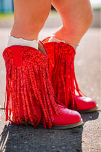 Load image into Gallery viewer, [Red Glitter] Fringe Cowboy Boots
