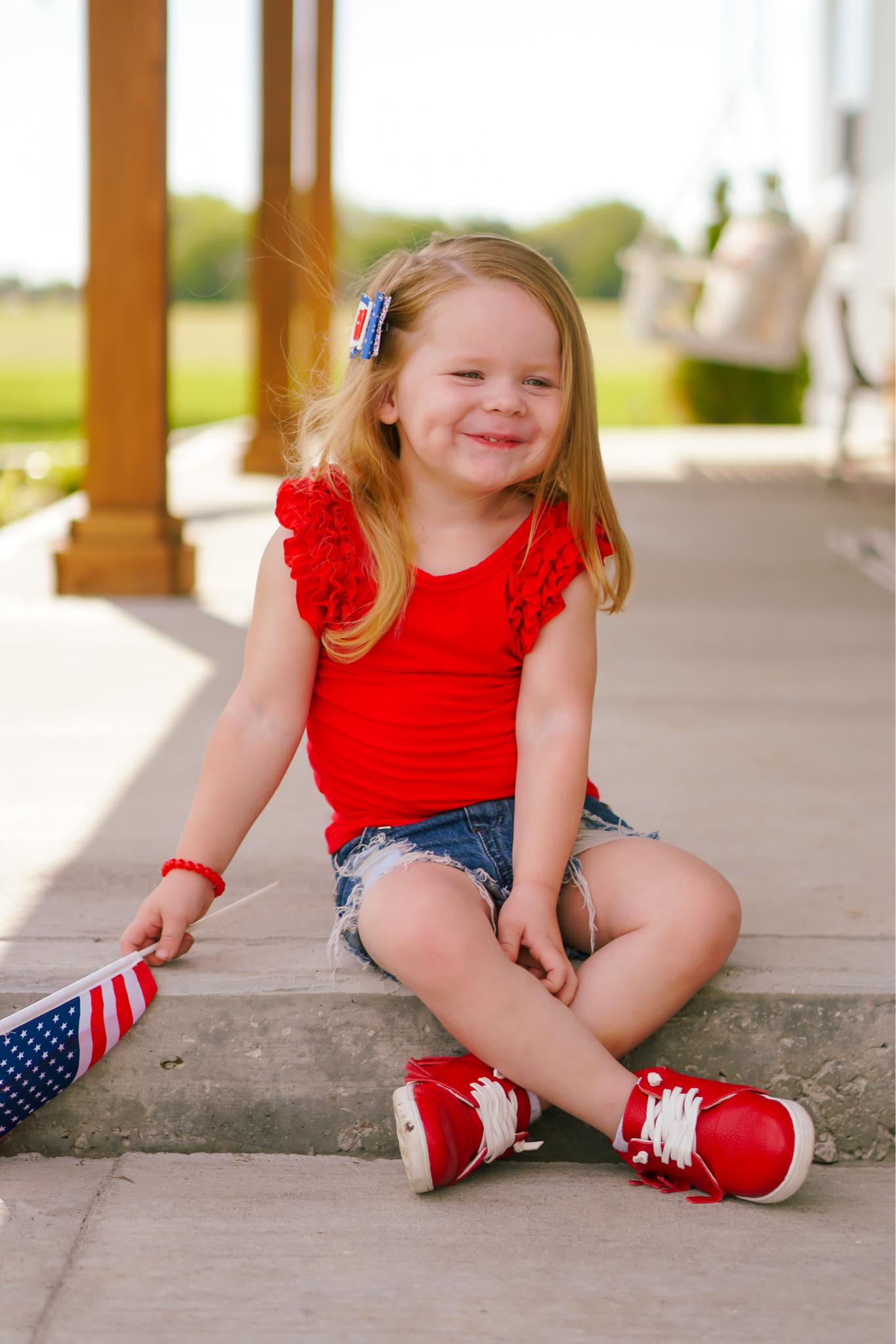 [Solid Red] Ruffle Tank