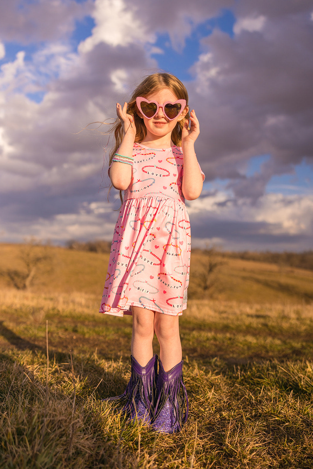 [Purple Glitter] Fringe Cowboy Boots