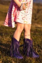Load image into Gallery viewer, [Purple Glitter] Fringe Cowboy Boots
