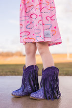 Load image into Gallery viewer, [Purple Glitter] Fringe Cowboy Boots
