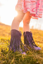 Load image into Gallery viewer, [Purple Glitter] Fringe Cowboy Boots
