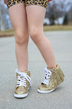 Load image into Gallery viewer, [Gold Glitter] Fringe High Top Tennies
