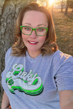 Load image into Gallery viewer, [Lucky Retro] w/ Faux Glitter Tee
