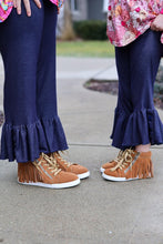 Load image into Gallery viewer, [Camel Suede] High Top Fringe Tennies
