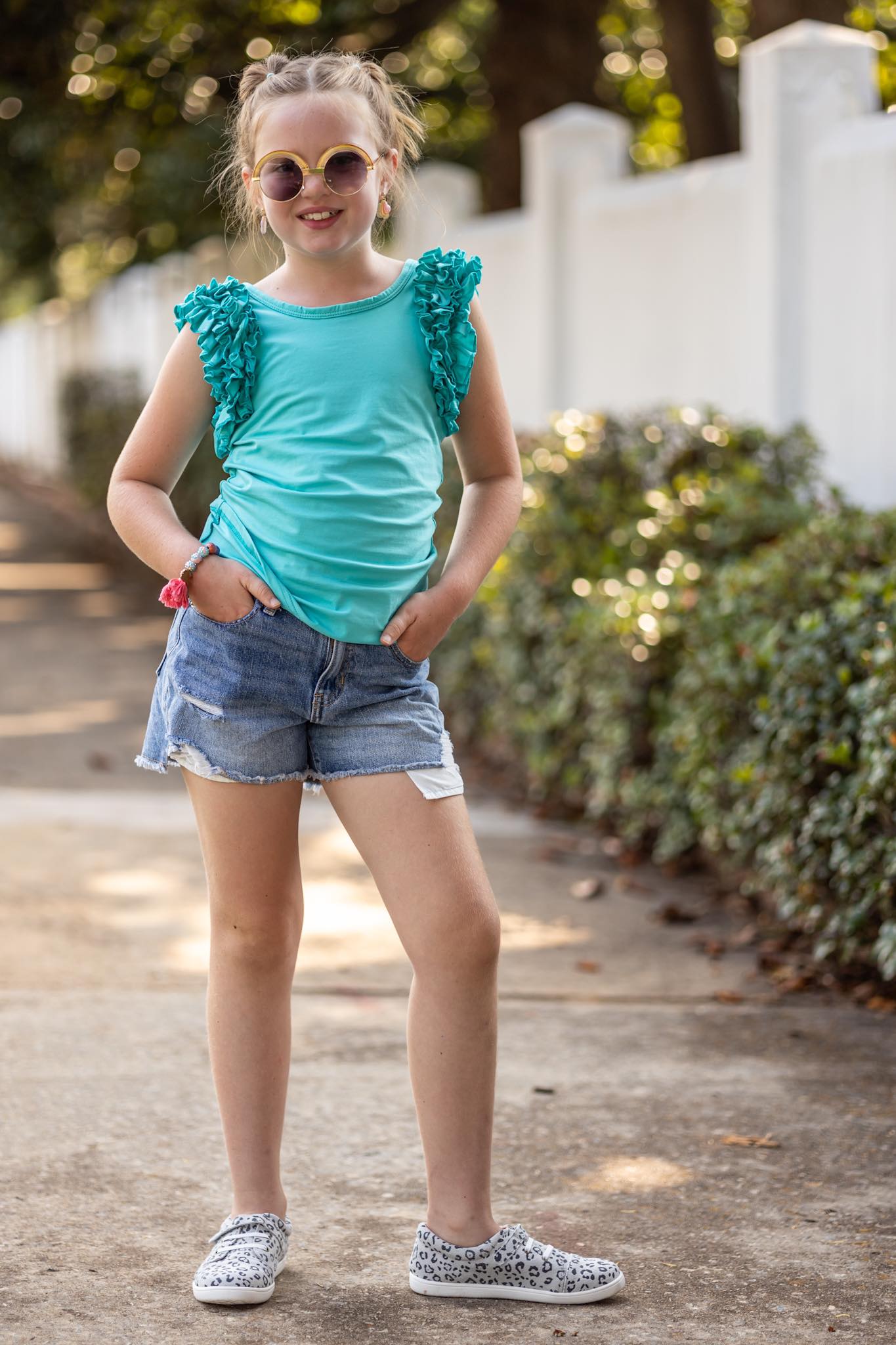 [Teal] Ruffle Tank