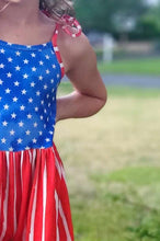 Load image into Gallery viewer, [The Bombshell] Tea Length Romper w/ Tie Strap
