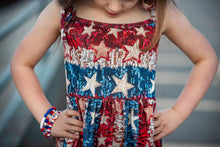 Load image into Gallery viewer, [American Dream] Dress w/ Tie Straps + Faux Sequins
