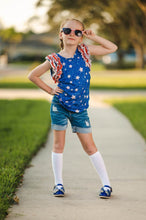 Load image into Gallery viewer, [Blue Stars w/ Red Stripes] Ruffle Tank

