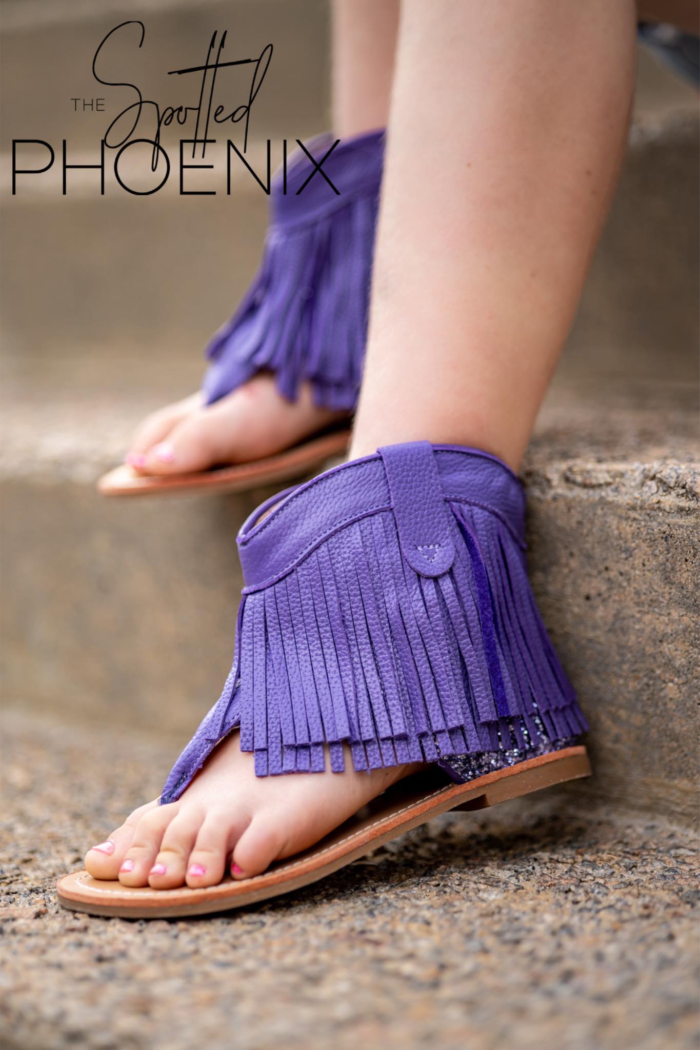[Purple] Fringe Sandals